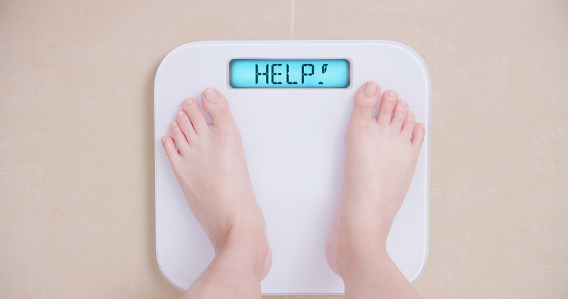 Lose weight concept with scale